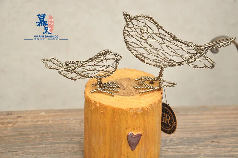 Nordic Железная проволока птица сад кафе Творческий Украшения Европейский