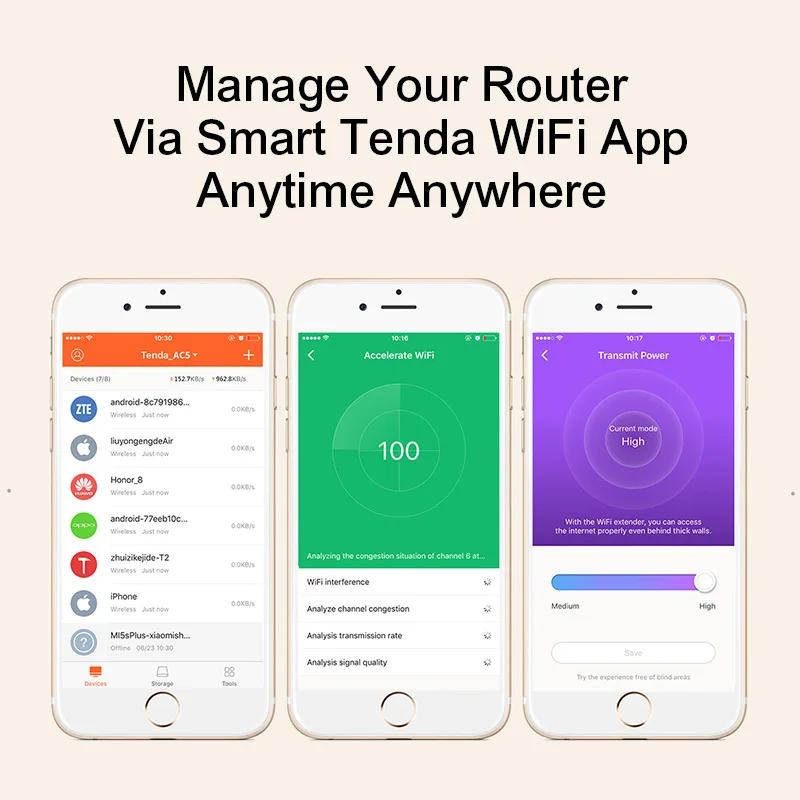 Маршрутизатор Tenda AC5 AC1200 антенны 5dBi Wi Fi репитер 2 4 ГГц 5 Двухдиапазонные роутеры