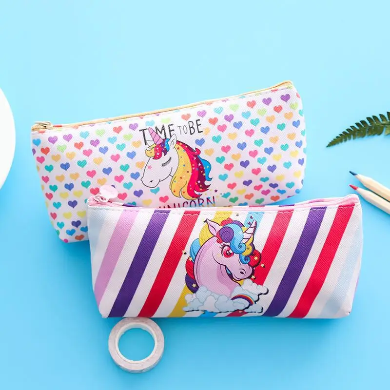 Kawaii пенал единорог Радуга Pu кожаный подарок Estuches Студенческая сумка карандаш