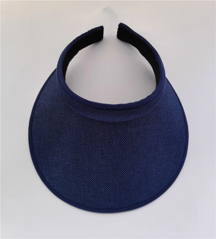 navy blue Летняя женская повседневная шляпа от солнца с козырьком, Пляжная Пустая Шляпа, Женская Регулируемая соломенная Кепка - Цвет: navy blue