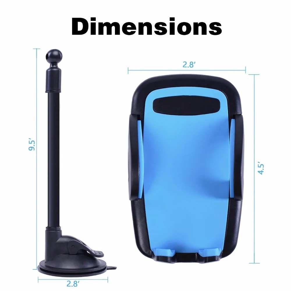 Автомобильное крепление для телефона гибкое вращающееся ветровое стекло на 360