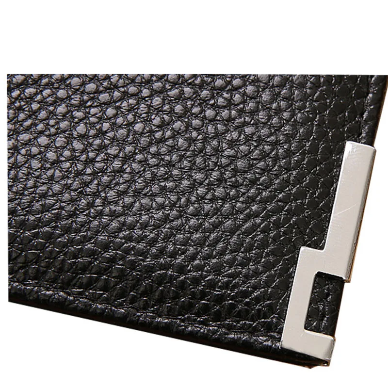 Мужские бумажники из натуральной кожи кошельки известного бренда Черный