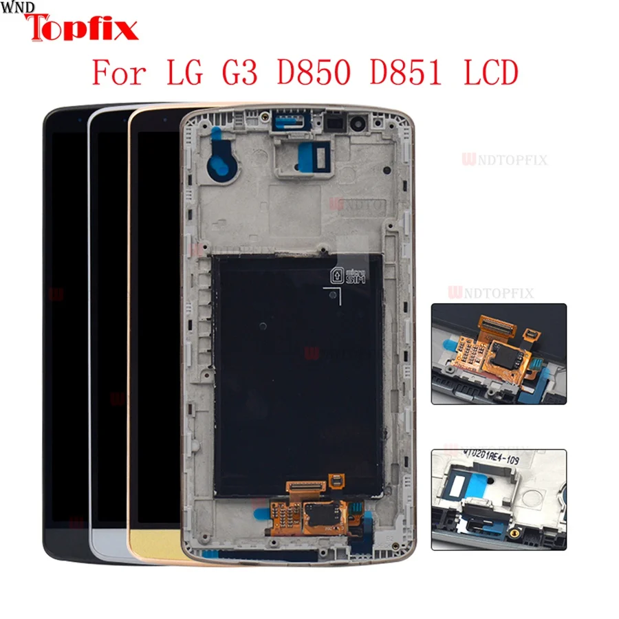 

5.5"inch LCD For LG G3 LCD Display D850 D851 Touch Screen Digitizer Assembly With Frame Pantalla Replacement Parts