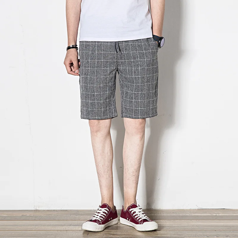 5 цветов Новые Для Мужчин's Повседневное плед Шорты для женщин мужчин с шнурок