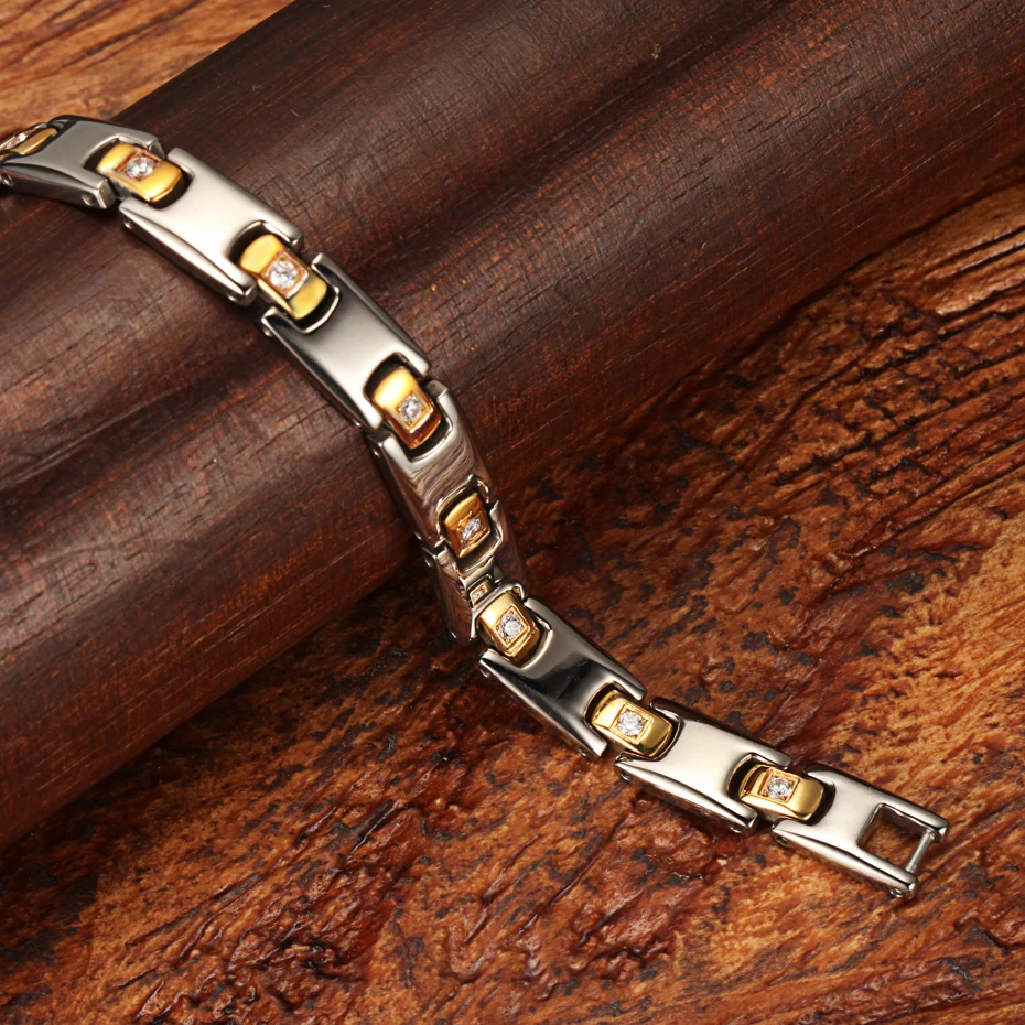

WelMag Crystal Bracelets for women Magnetic Bracelet Gold color Elegent Hand Chain for Health and Beauty