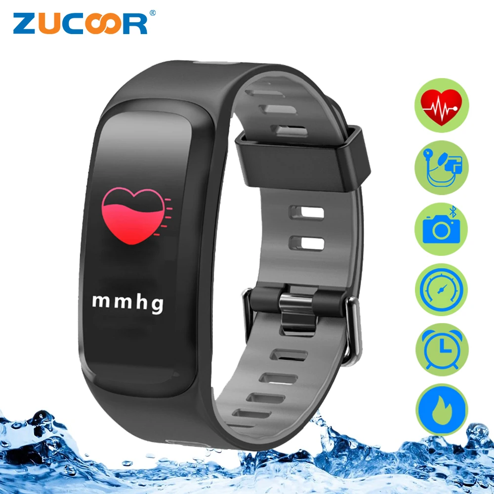 Zucoor умный Браслет Cardiaco монитор тонометр Фитнес браслет группа RB75 сенсорный