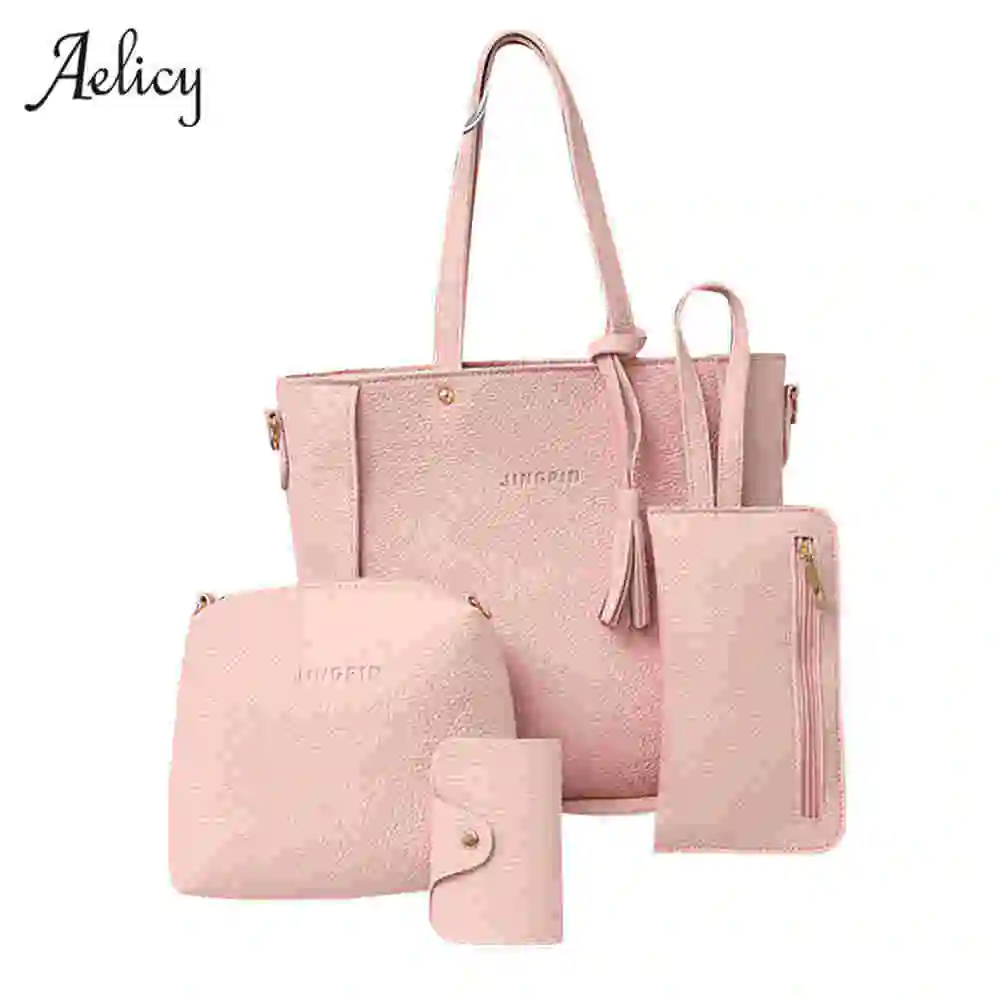 Женская сумка Aelicy из искусственной кожи с кисточками на плечо 4 комплекта|bag high