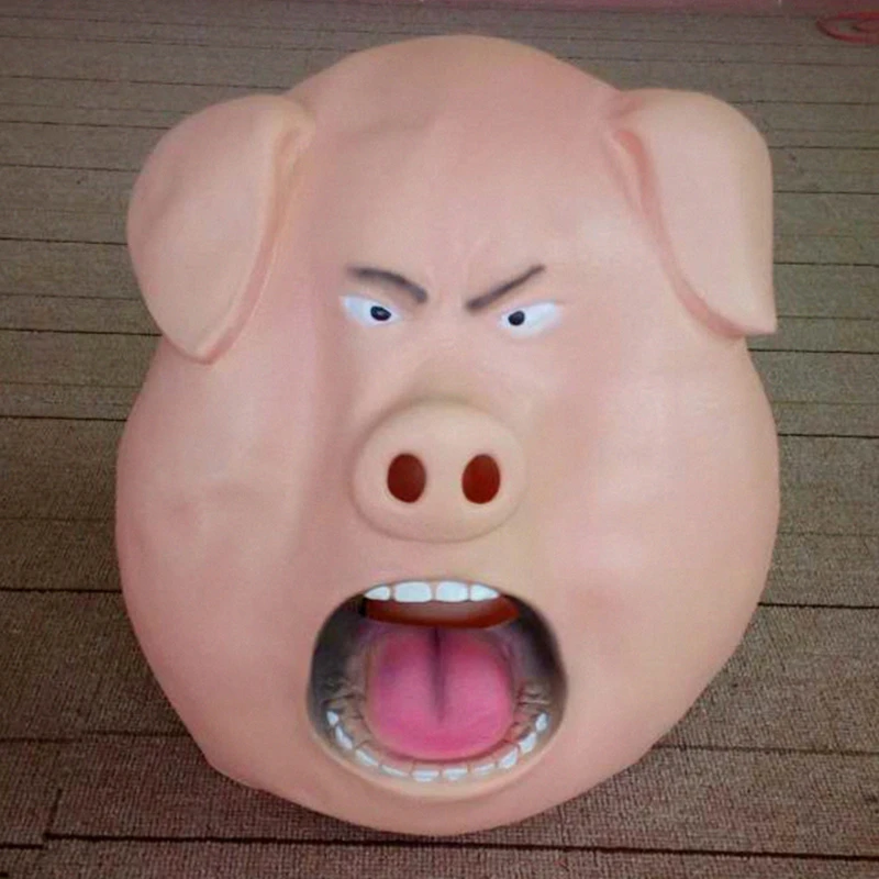 Высокое качество Хэллоуин свинья страшная маска латексное животное голова Маска