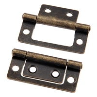2pcs 50x24mm antique furniture hinges cabinet drawer door butt hinge decorative cupboard hinges for jewelry wood box with screws