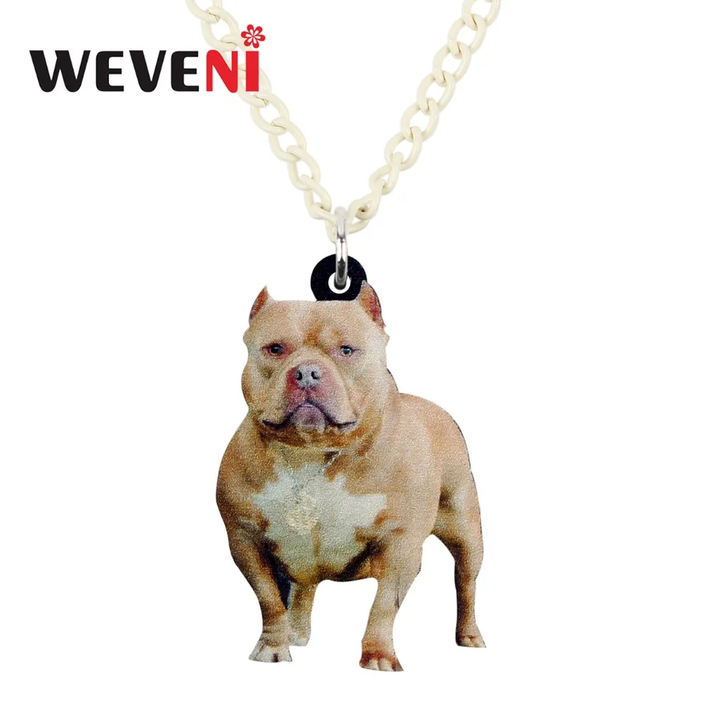 WEVENI акрил Американский питбултерьер Подвеска для ожерелья собак цепочка на