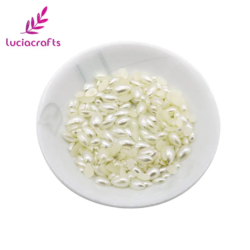 Lucia crafts, смешанный размер, крем, капли слезинки, жемчужные драгоценные камни, плоская задняя часть, материалы для украшения DIY, 20 г/лот, приблизительно 450 шт. F0319