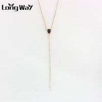 longway fashion long design natural stone necklace for women couple gold color necklaces pendants popular jewelry sne160181