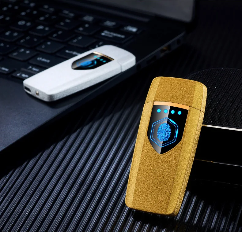 Металлическая тонкая USB Зажигалка с сенсорным переключателем, зажигалка для сигарет, Электронная зажигалка, Лазерная вывеска и имя