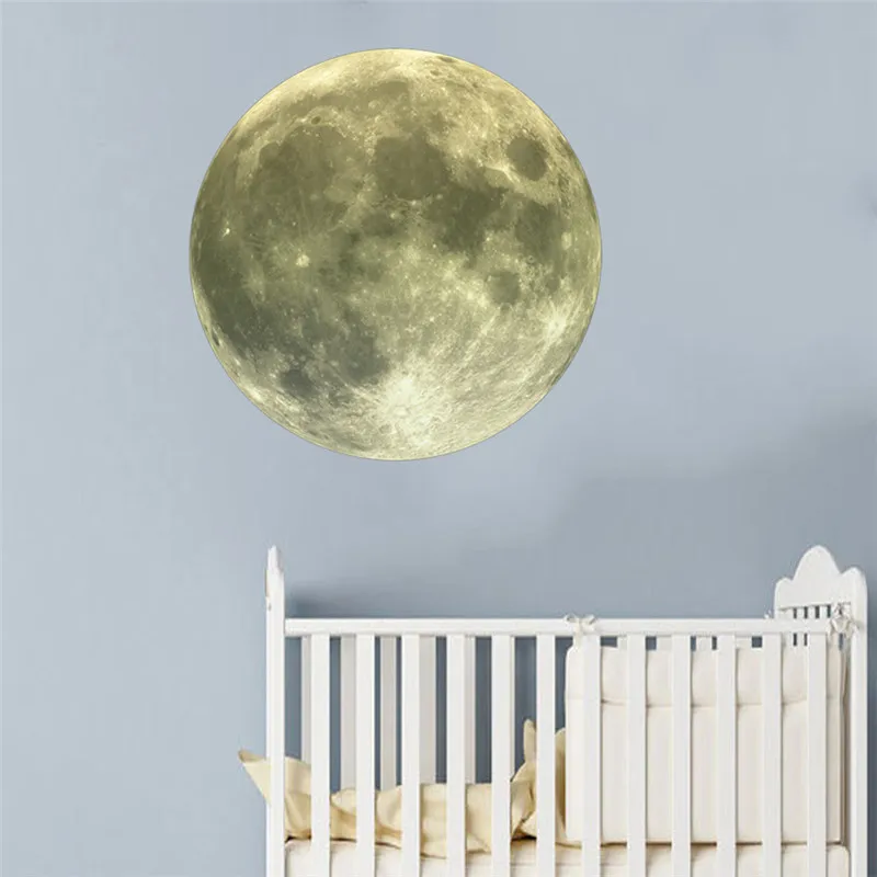 Luminous Moon Earth Cartoon DIY 3D Wall Stickers for Kids Room Bedroom Glow In The Dark Sticker Home Decor Living | Дом и сад