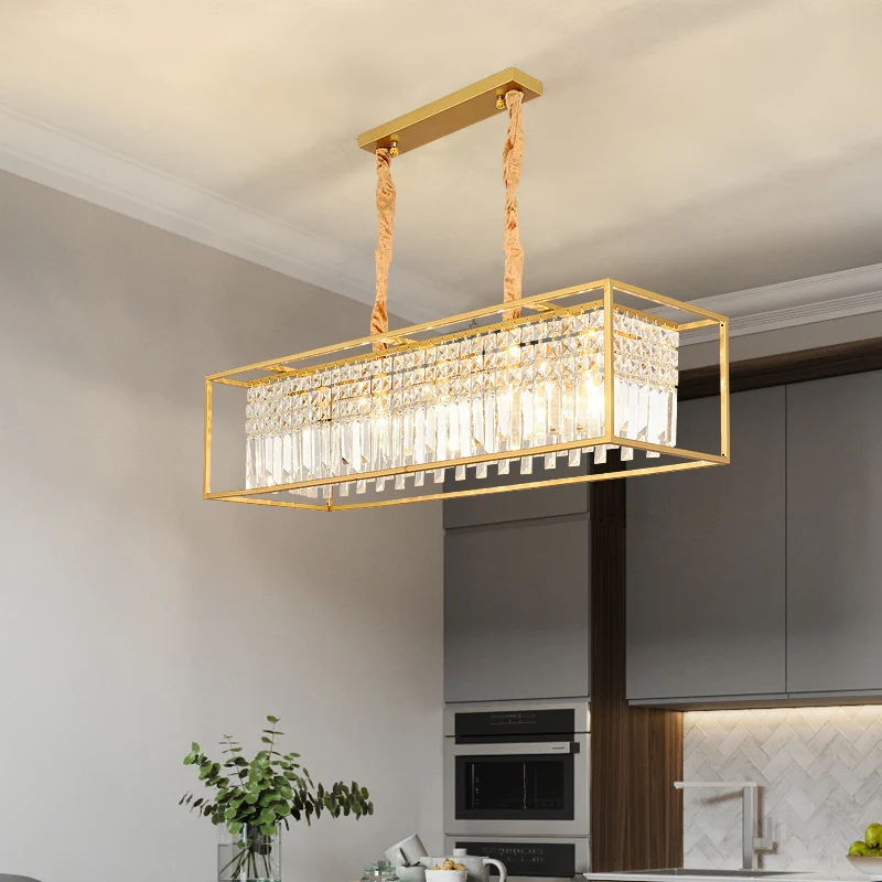 Oro moderno de Metal candelabros de iluminación Led Lustre de cristal habitación araña colgante Led luz dormitorio lámpara colgante lámpara