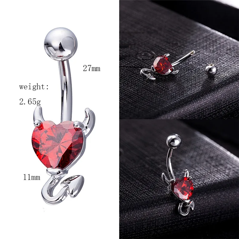 Новое модное кольцо для пирсинга живота женщин и мужчин с гранатом кристаллом из