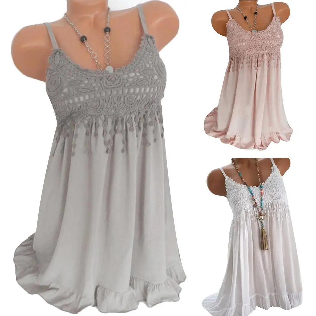 Женский Повседневный круглый вырез без рукавов Спагетти ремень Летняя с высокой