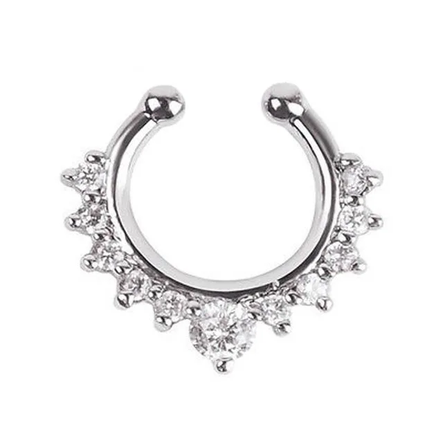 silver 1 шт. Модные поддельные перегородки Кликер нос кольцо не пирсинг вешалка клип на ювелирные изделия - Окраска металла: silver