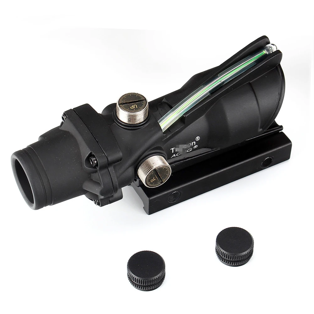 Охотничий Прицел ACOG 4X32 настоящая красная зеленая ткань оптика боковая иллюминация шеврон сетка тактический оптический прицел с