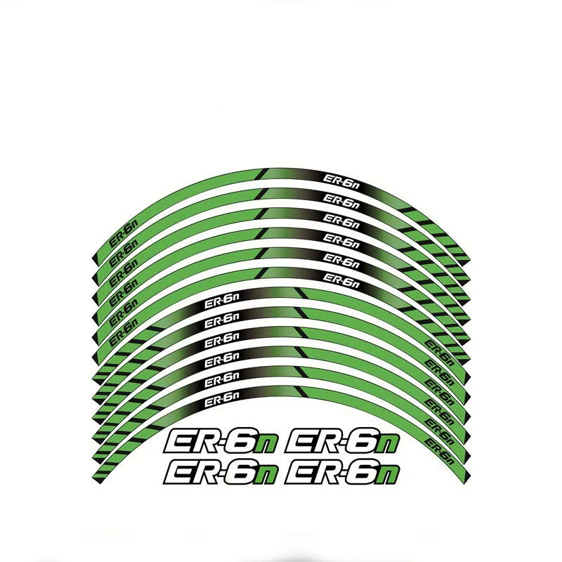 Motorcycle Wheel Decals Stickers Set Rim Stripes Laminated For Kawasaki ER-6N | Автомобили и мотоциклы