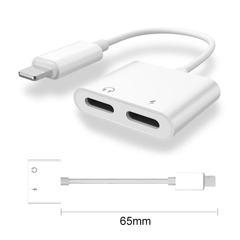 Адаптер для iPhone XS Max XR X 8 2 в 1 разветвитель аудио зарядки преобразователь Lightning на 3