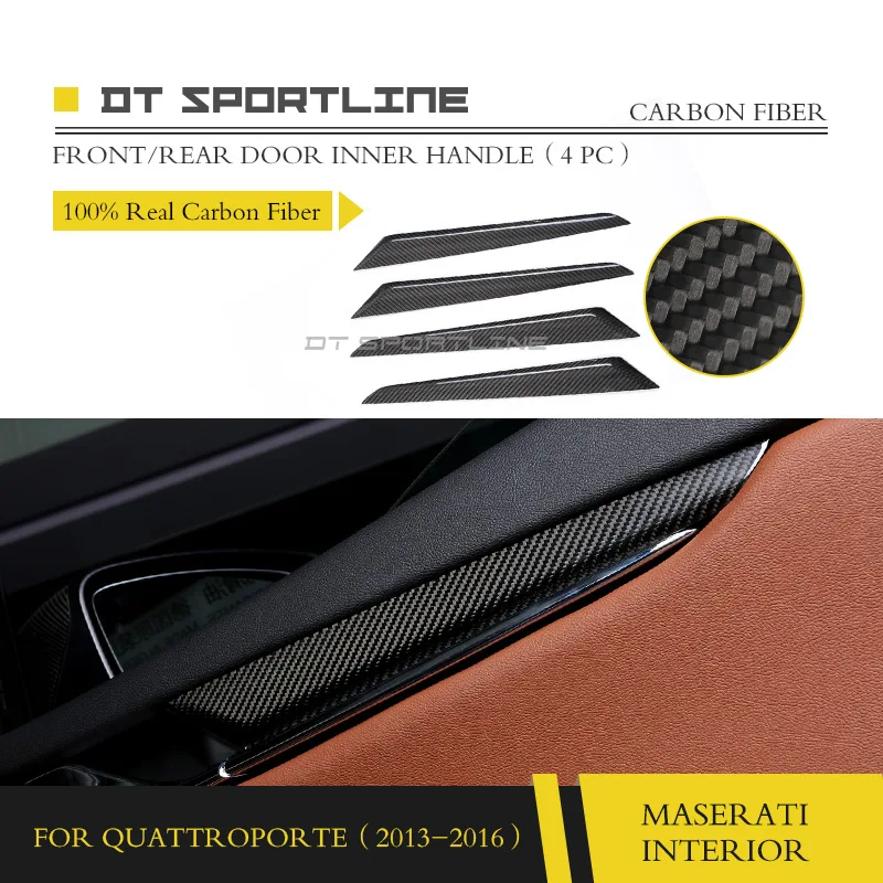 Door Handle Trim Реальные углеродного волокна внутренняя отделка для Maserati Quattroporte M156 Dash комплект центральной консоли крышка дверная ручка Отделка приборной панели - Название цвета: Door Handle Trim