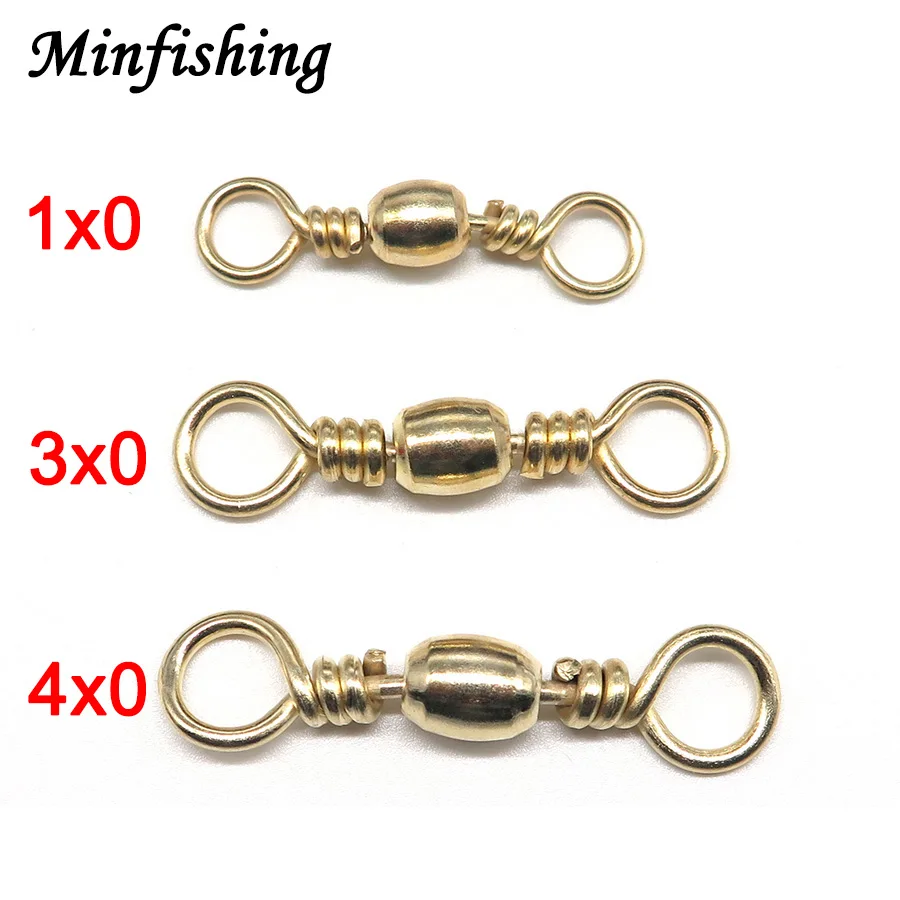 Minfishing 100 шт. Золотой бочонок Поворотный Роллинг Поворотный Размеры 1/0 3/0 4/0# Нержавеющая сталь Рыбалка Accessorries рыболовные снасти