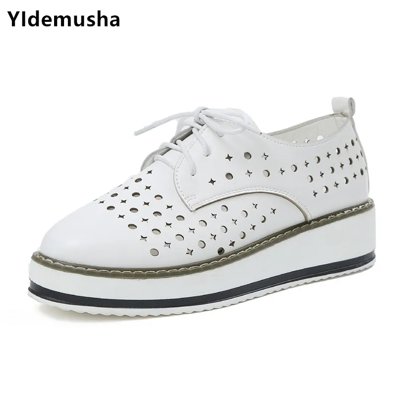 YIdemusha/Новинка летние женские лоферы на плоской платформе женская повседневная