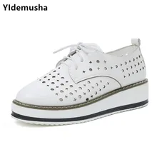 YIdemusha/Новинка летние женские лоферы на плоской платформе женская