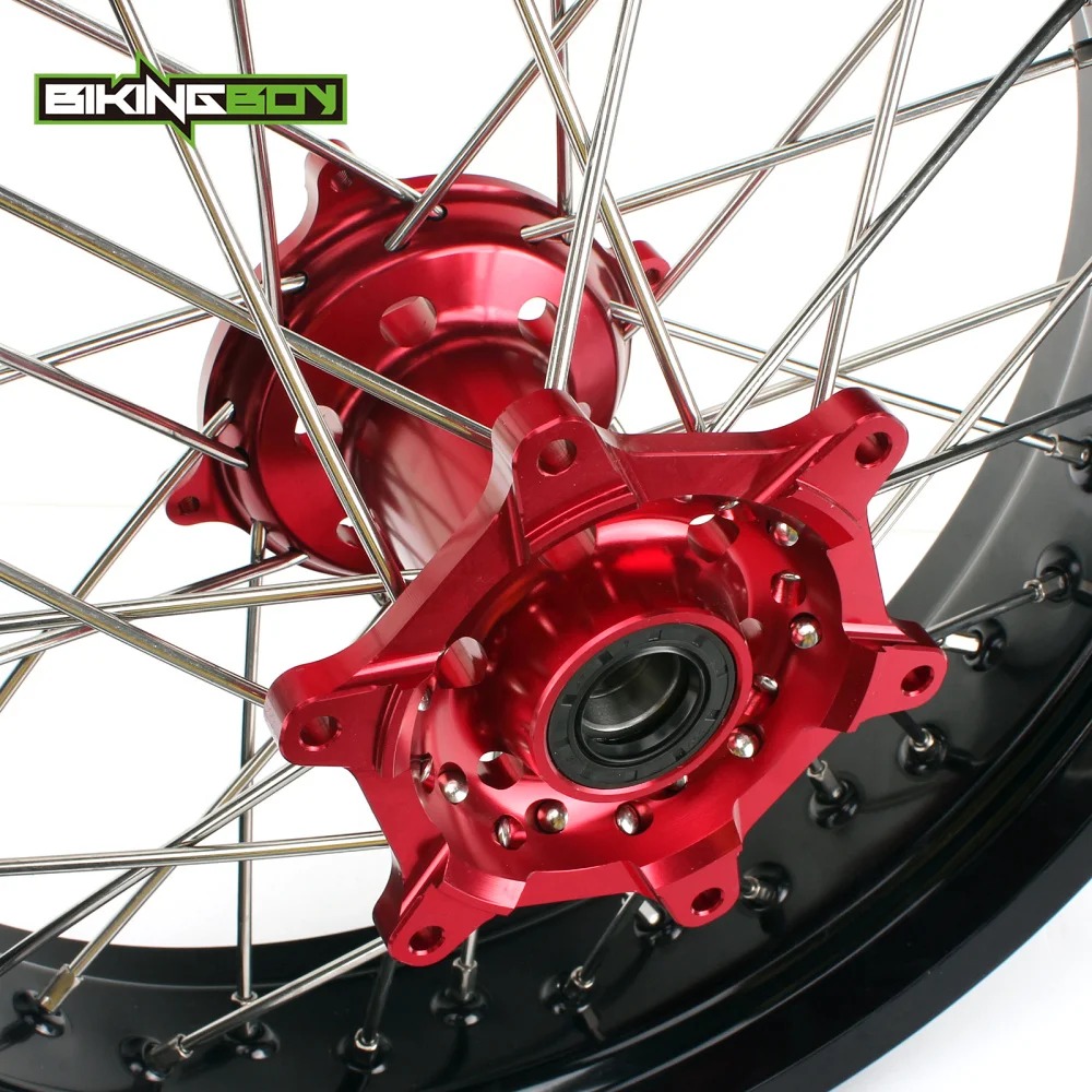 BIKINGBOY 17 &quotSupermoto полный комплект переднее заднее колесо обод ступица для HONDA CR 125 250