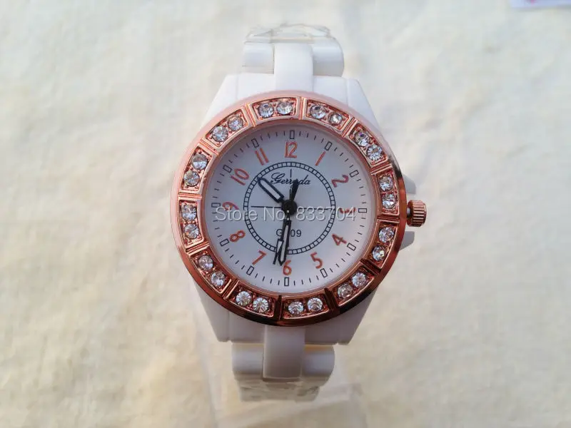 Бренд Дамы Алмаз платье часы Браслет Роскоши Часы с розового золота спортивные
