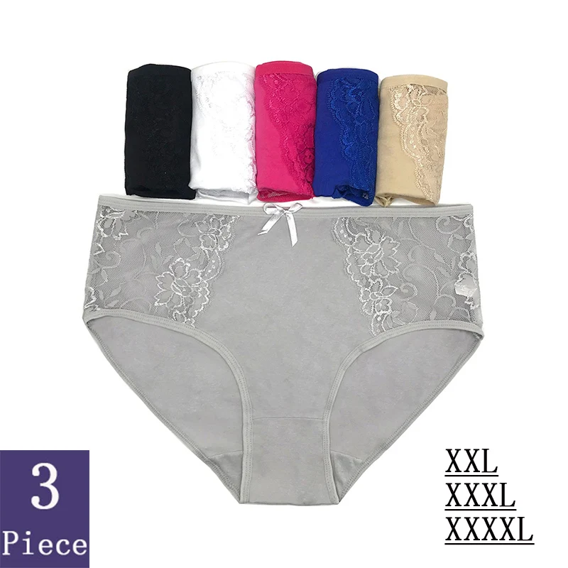 3 шт. 95% хлопковые трусы Для женщин большой Размеры XXL 3XL 4XL выдалбливают Стиль