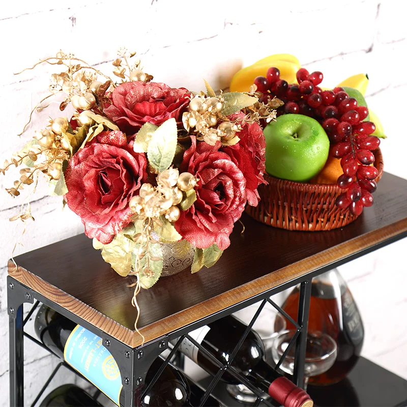 Новый металлический деревянный верх с железной рамой винная полка вертикальный