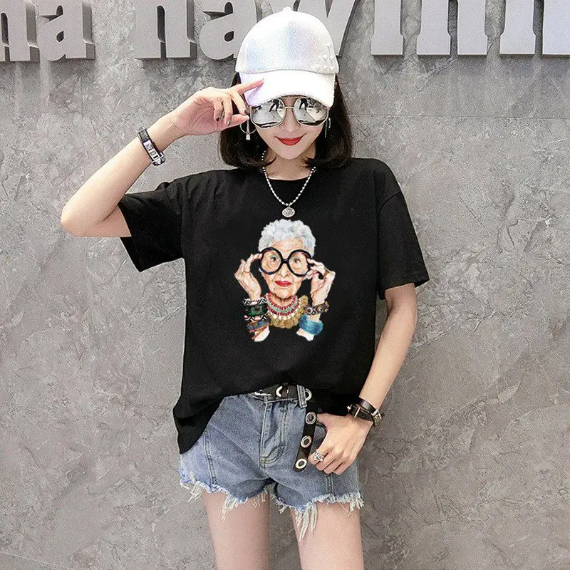 Женская футболка с круглым вырезом и коротким рукавом Kawaii Корейская версия лето