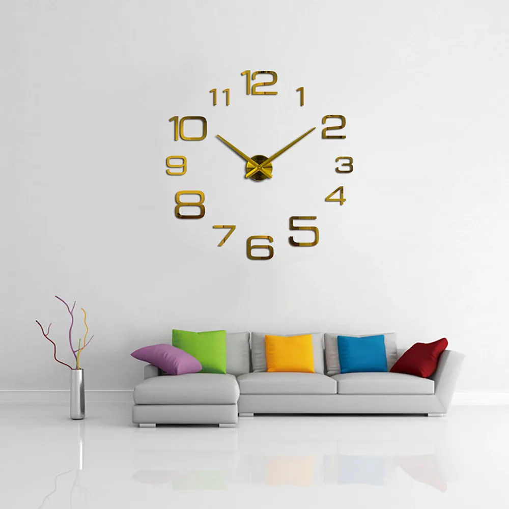 Clock Watch Creative Digital DIY Wall Clocks Mirror Modern Home Office Decoration Living Room klok | Дом и сад