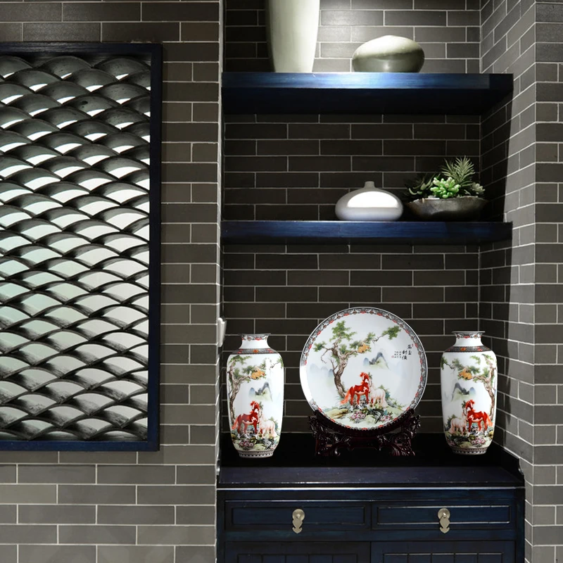 Набор керамических ваз и тарелок под старину Цзиндэчжэнь | Дом сад