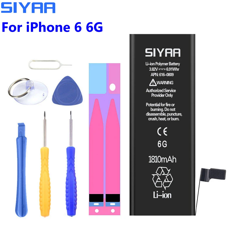 Оригинальный SIYAA для iPhone 6 Батарея 1810 мАч iPhone6 Замена Batteria высокое Ёмкость