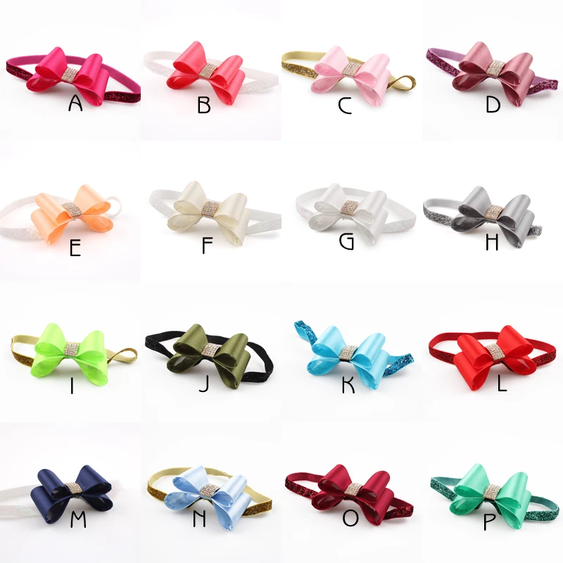 16 цветов для новорожденных роскошный цветок бант повязка на голову с блестками