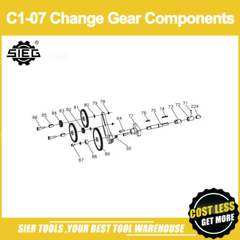 Сменные детали зубчатой передачи SIEG C1 07 бесплатная доставка|set gears|component set |