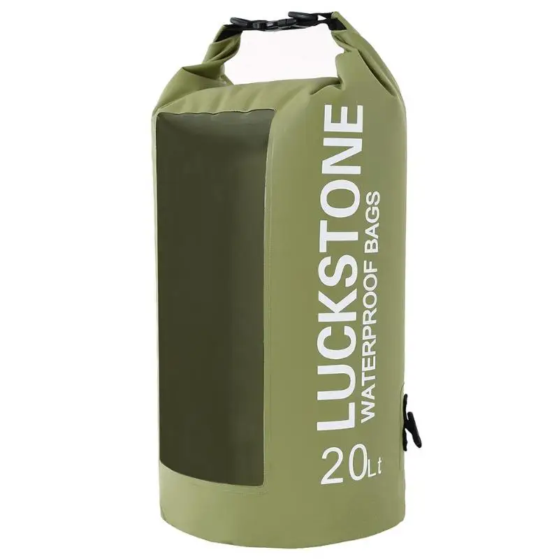 Красочные 5L/10L/20L водные виды спорта ПВХ Дрифт рюкзак прозрачное окно легкий Дайвинг плавающий сухой мешок Открытый водонепроницаемый