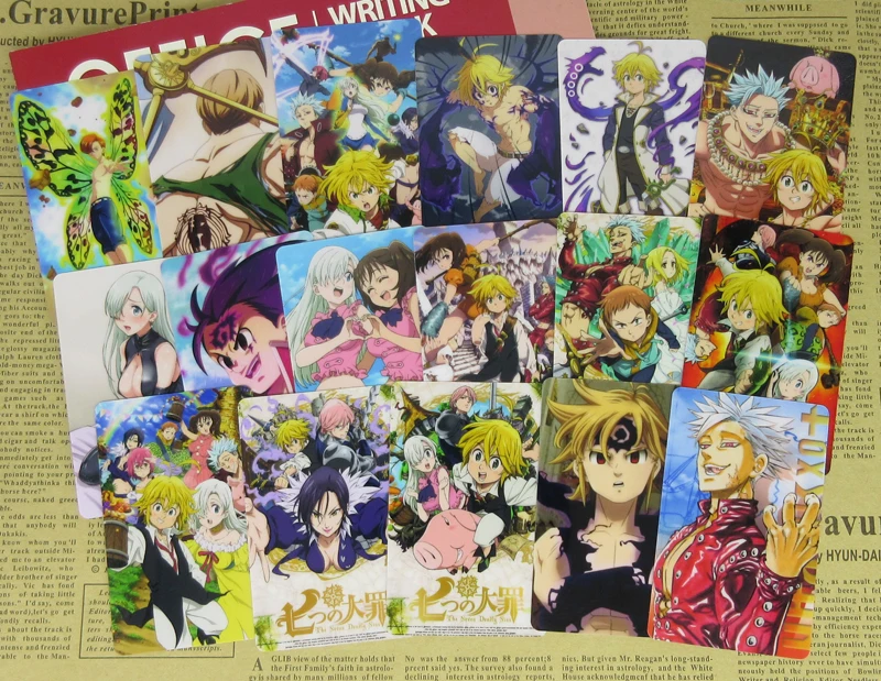 35 шт., наклейки с героями Seven Deadly sinds, s, японская фантазия, аниме, Nanatsu, no Taizai, Meliodas, Ban King, Escanor, Hawk, карточная наклейка