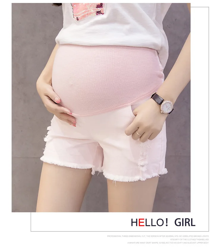 Хлопковое летнее платье для беременных женщин джинсовые шорты с дырками одежда