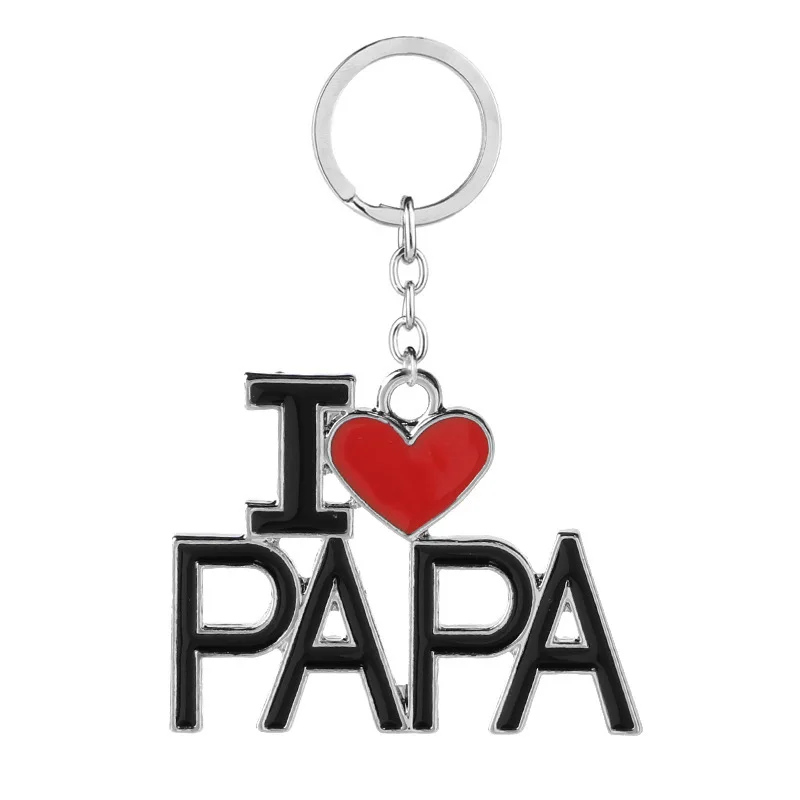 JEWELRYGIFT Mama Papa Tag Engraved Family Pendant Keychain Red Black Mother Fathers Love Day Key Chains Mom and Dad Jewelry | Украшения и