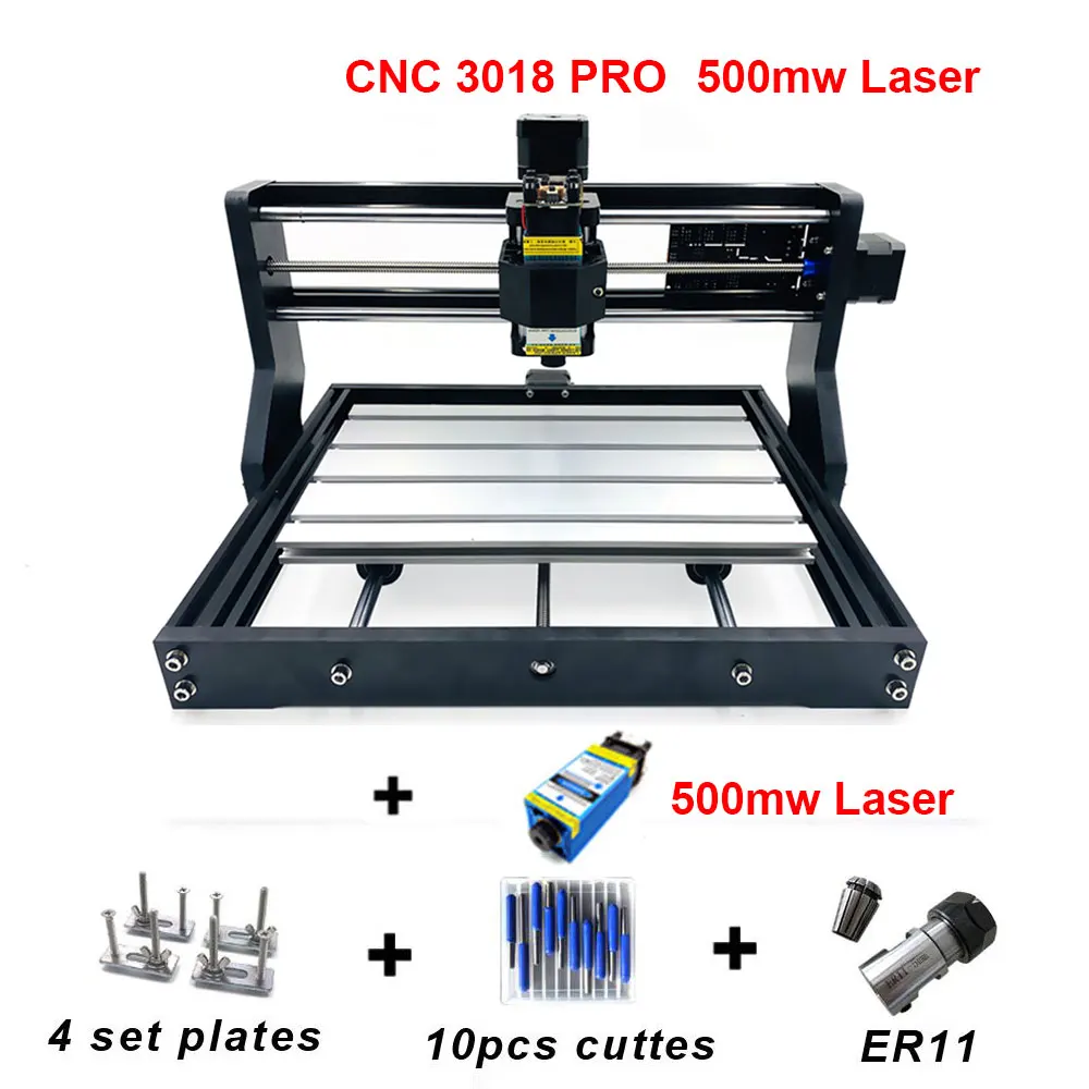 500mw 500 МВт cnc3018 профессиональный лазерный гравер древесины ЧПУ маршрутизатор машина GRBL ER11 PCB CNC 3018 pro Хобби Diy мини лазерная гравировка машина - Цвет: 500mw
