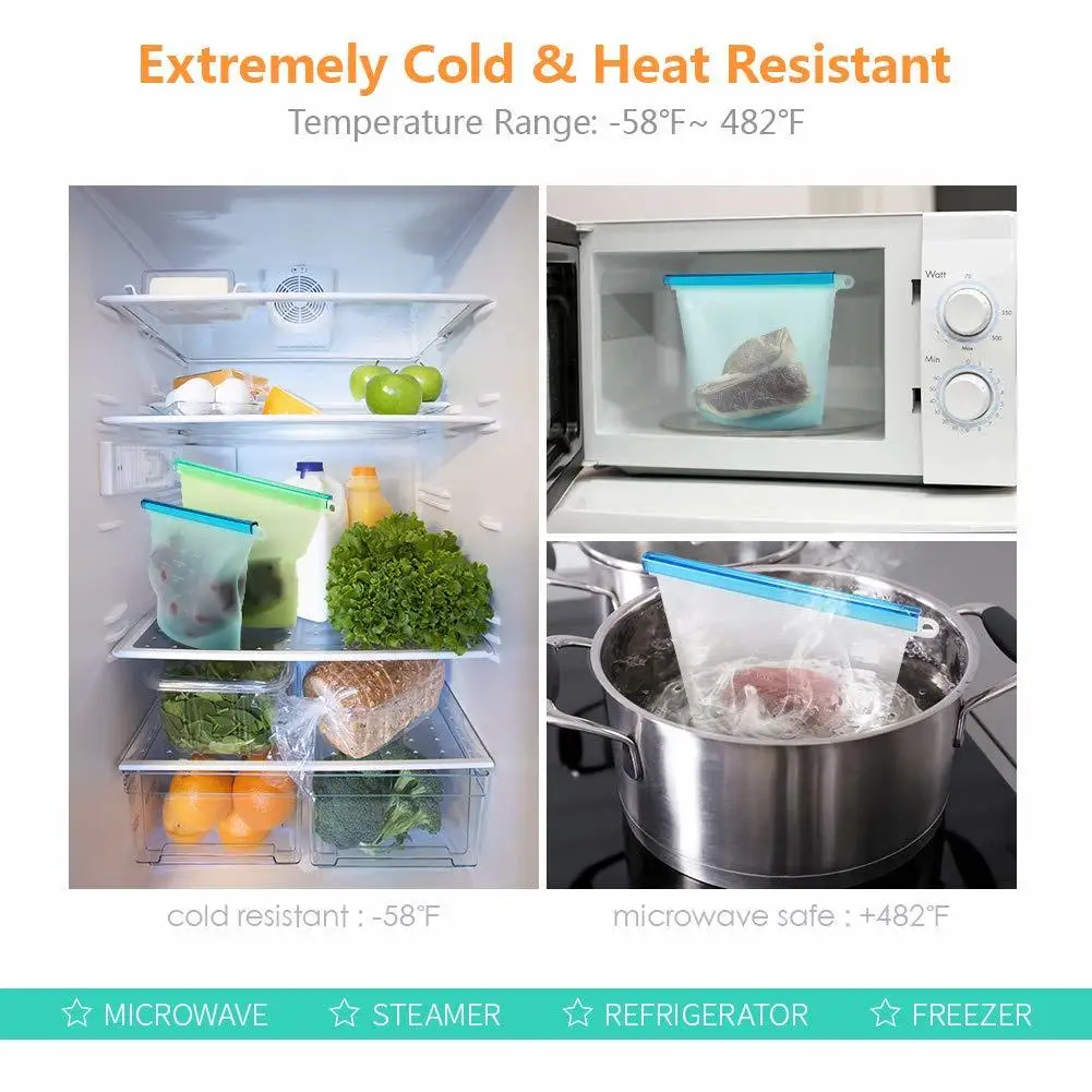 4 шт многоразовый для обеда контейнер коробка силиконовый еды сумка хранения на