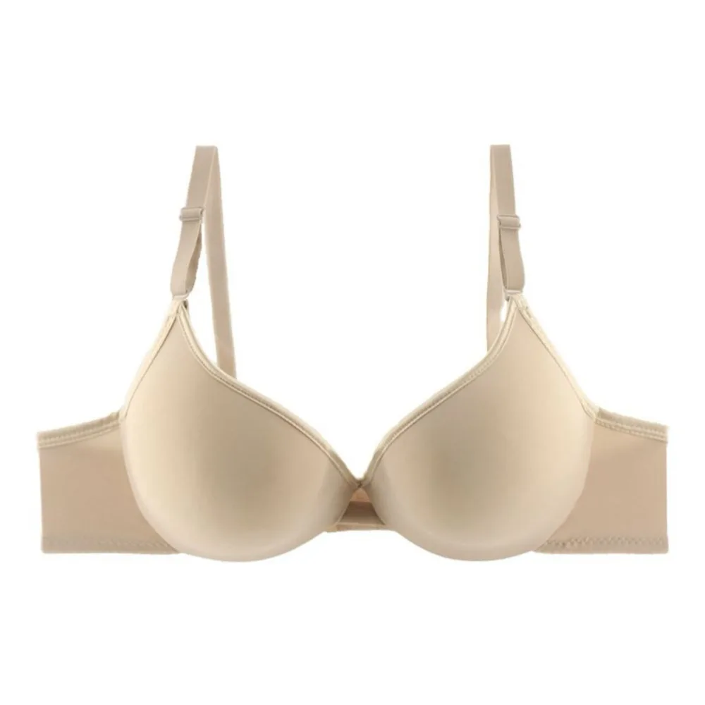 Plus Size Women Rimless Gathered Bras Glossy Full-Coverage Push Up Underwear Solid Adjusted Brassieres 105C | Женская одежда