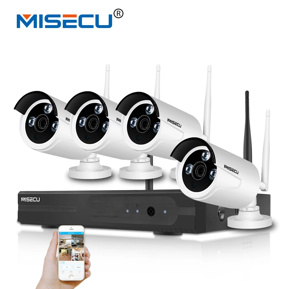 Misec 2.0mp WI FI 2.4 г комплект plug & play 1080 P VGA/HDMI P2P IP из металла Камера полный HD ночного