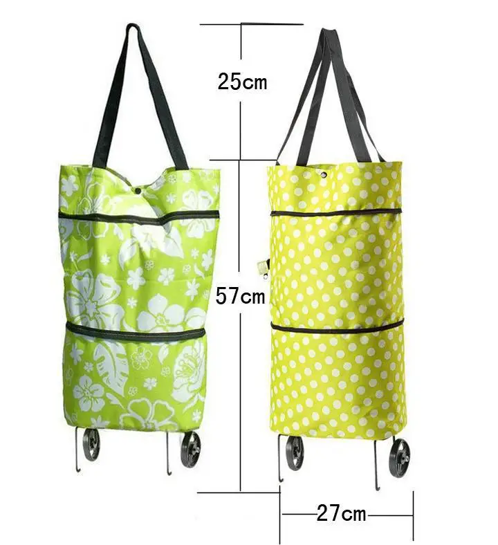 Free shipping portable shopping cart foldable trolley tote bag with wheel Rolling folding | Багаж и сумки