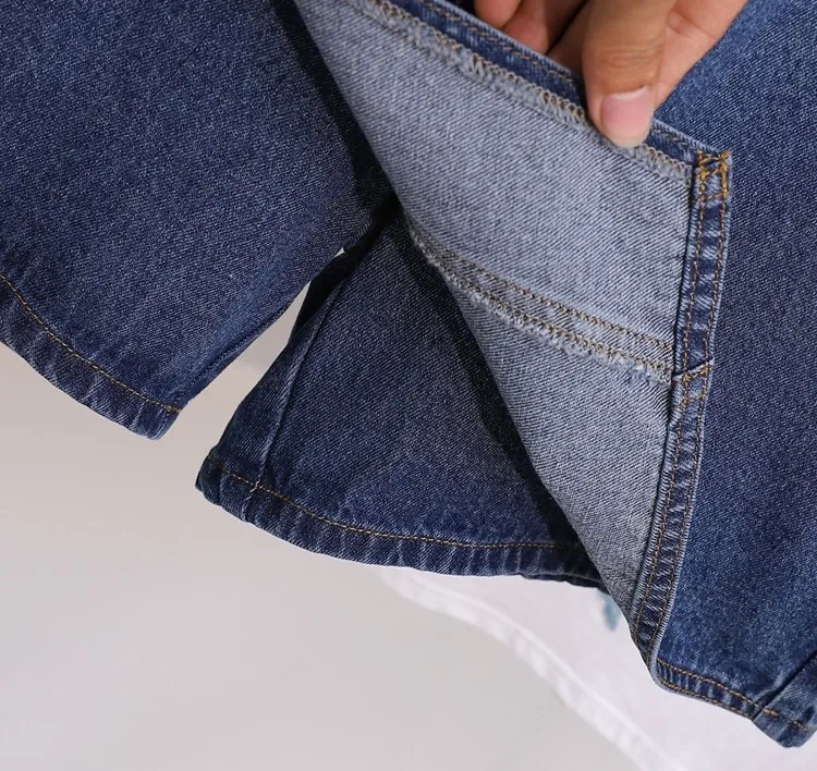 Модные большие размеры 5XL джинсовые шорты женские с высокой талией поддельные два джинсы Pieces брюки женские свободные джинсы повседневные шорты G350