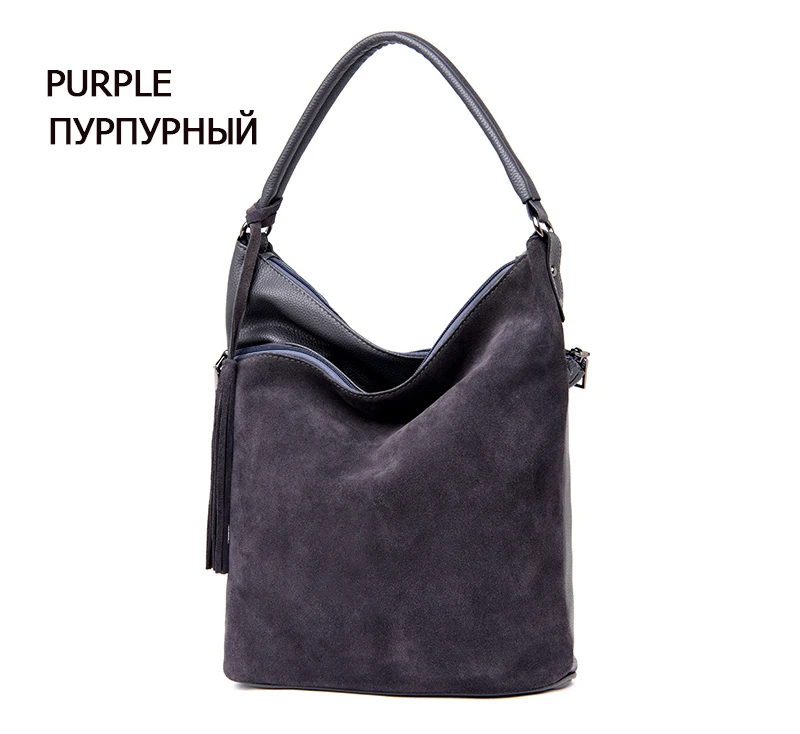 Fashion Faux Suede Luxury Handbags Women Bags Designer Tassel Bucket big Shoulder Bag 2018Sac a Main Femme High Quality Tote Bag
